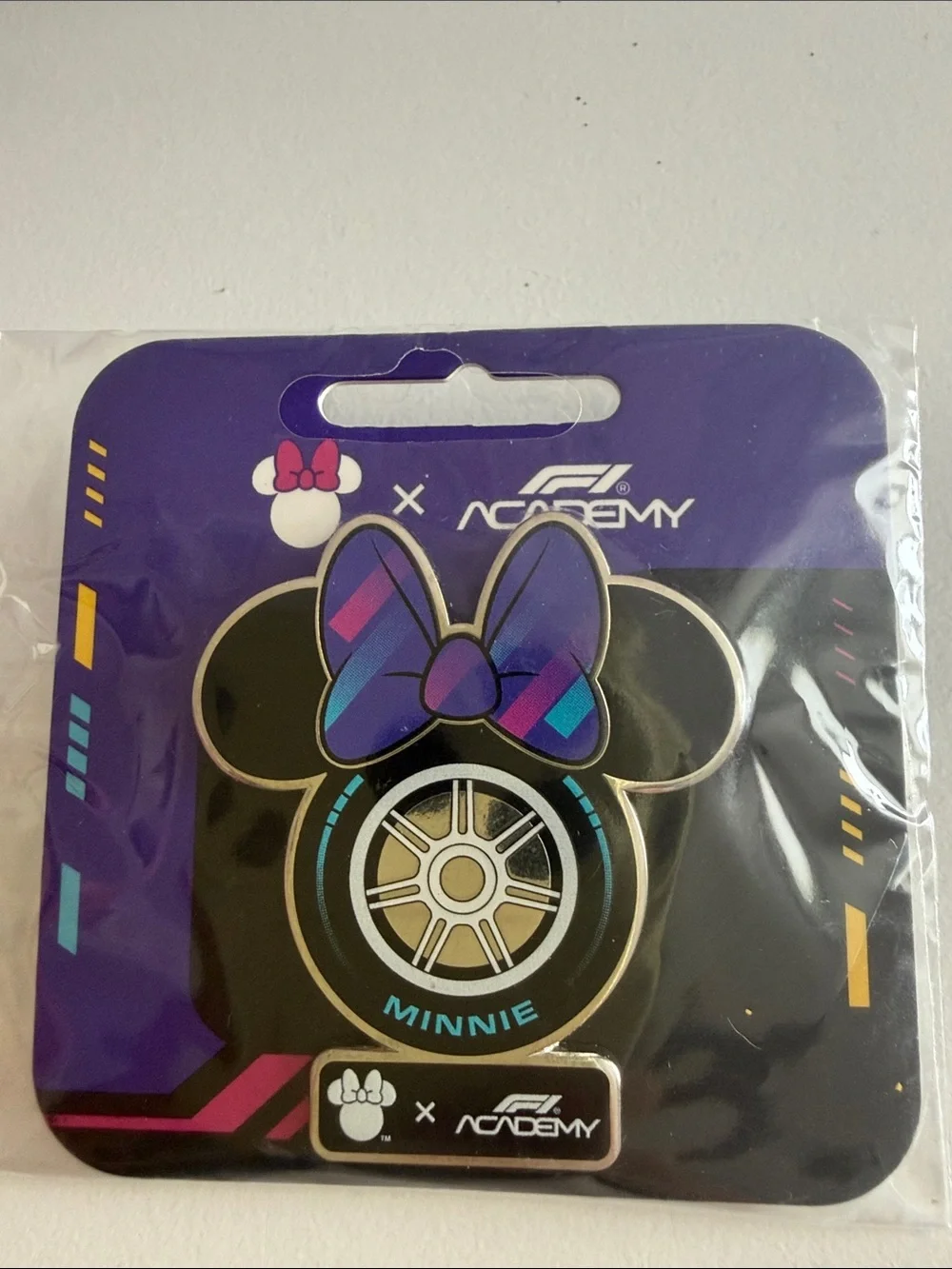 Disney Minnie Mouse Purple Black Blue Enamel Pin